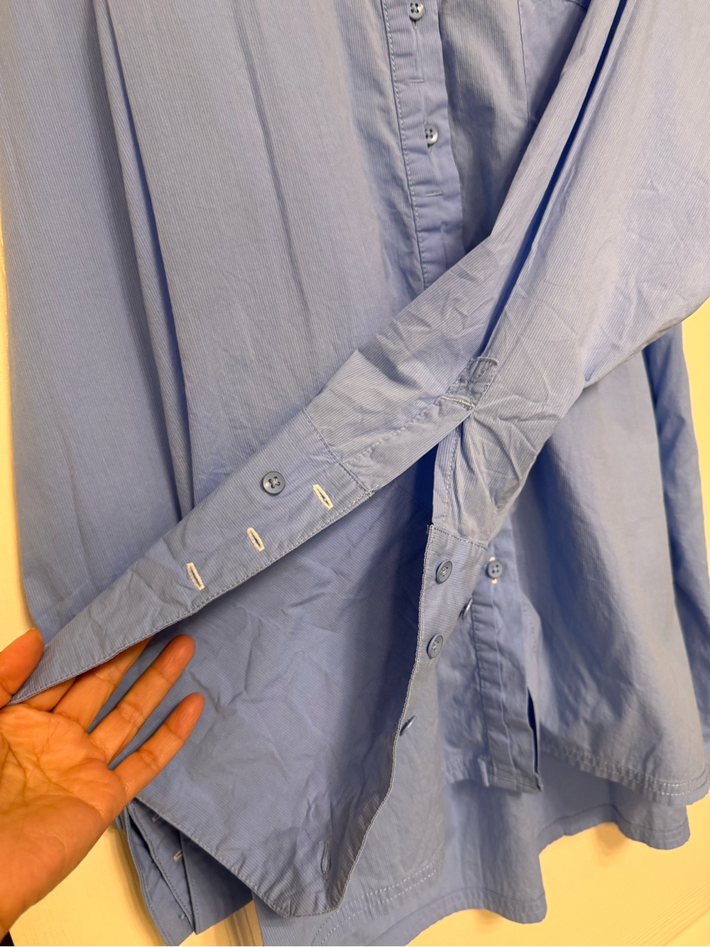Free People Periwinkle Blue over sized Relaxed Button-Down Shirt - Picture 4 of 5